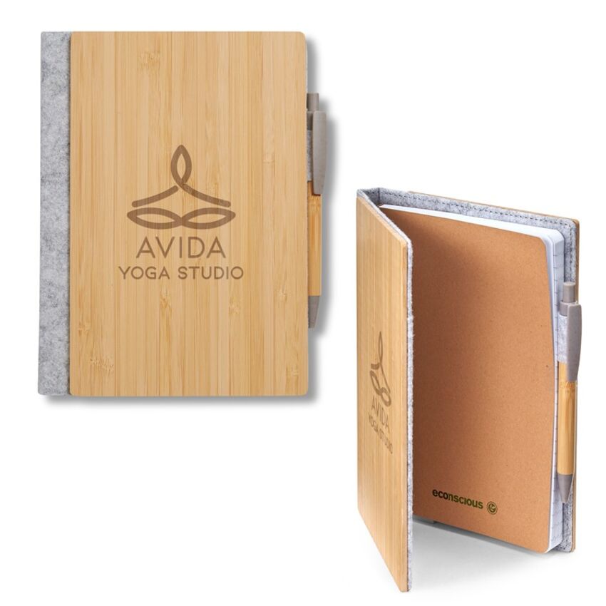 Primeline - Carnet et stylo rechargeable en bambou EC9802