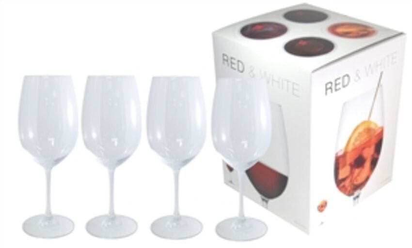 DezineCorp - Ensemble-cadeau de verres à vin blanc et rouge G9810CL-S
