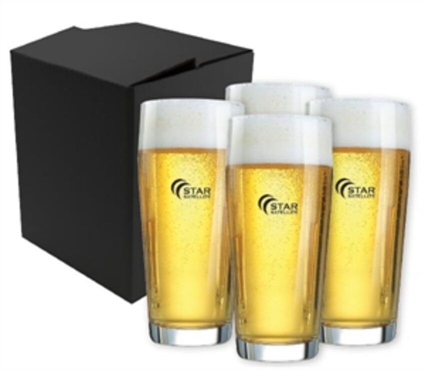 DezineCorp - Ensemble de verres à bière G0612CL-4BK