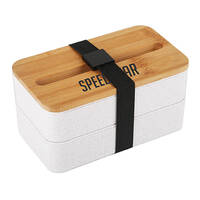 Boîte Bento double avec couvercle porte-cellulaire