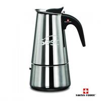 Cafetière à expresso et moka en acier inoxydable poli