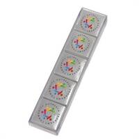 Carrés de chocolat emballés