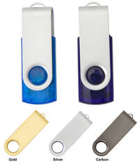 Clé USB - plastique translucide et pivot en métal