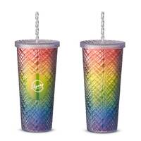 Verre avec couvercle scintillant (22 oz)