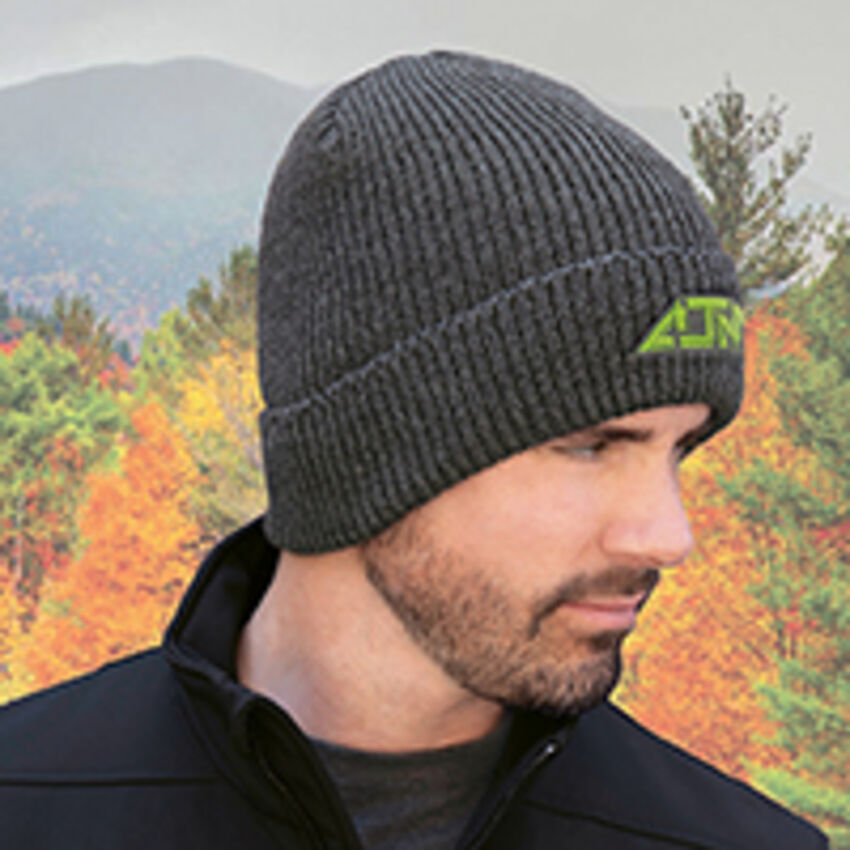 AJM - Tuque en tricot côtelé avec doublure en molleton 9D230M