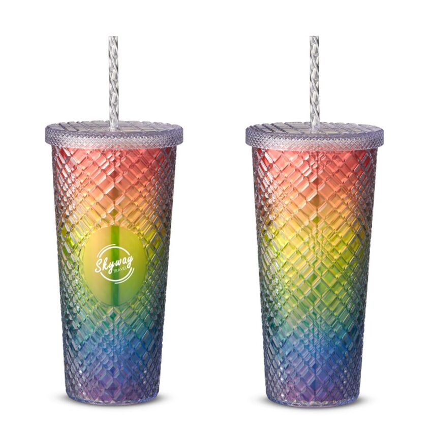 Primeline - Verre avec couvercle scintillant (22 oz) TM001